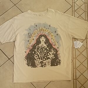 Short Sleeve Oversize Celestrial T-Shirt Raise Your Vibes SZ S
